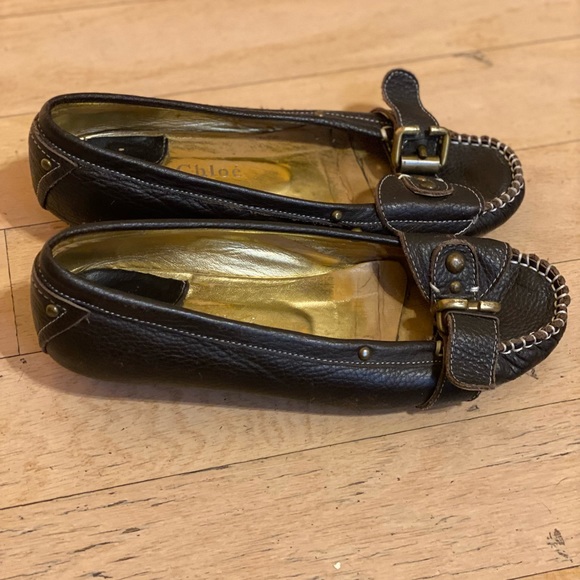 Brown leather Chloé flats - Picture 7 of 8